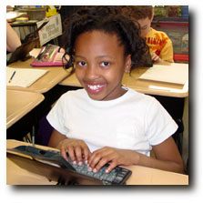 student using a Palm